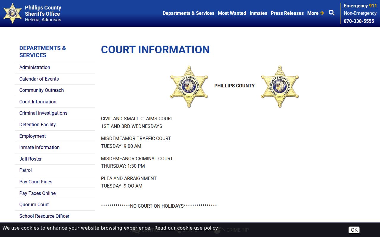Marvell criminal records Phillips County court routing