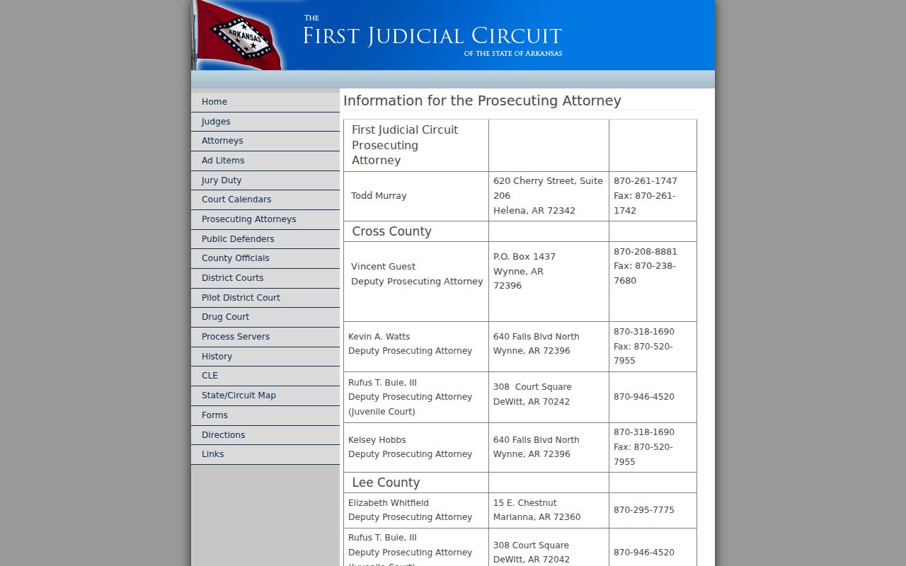 Phillips County criminal court case prosecuting attorney office