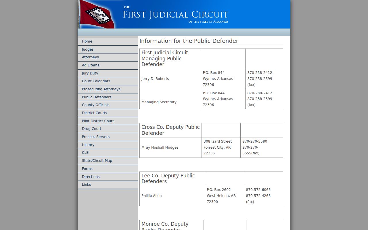 Phillips County criminal court case public defender listing
