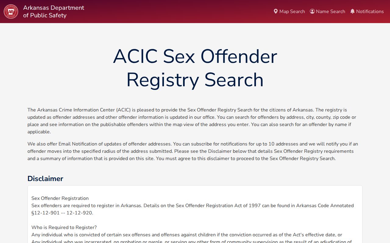 Phillips County sex offender lookup Arkansas notification system